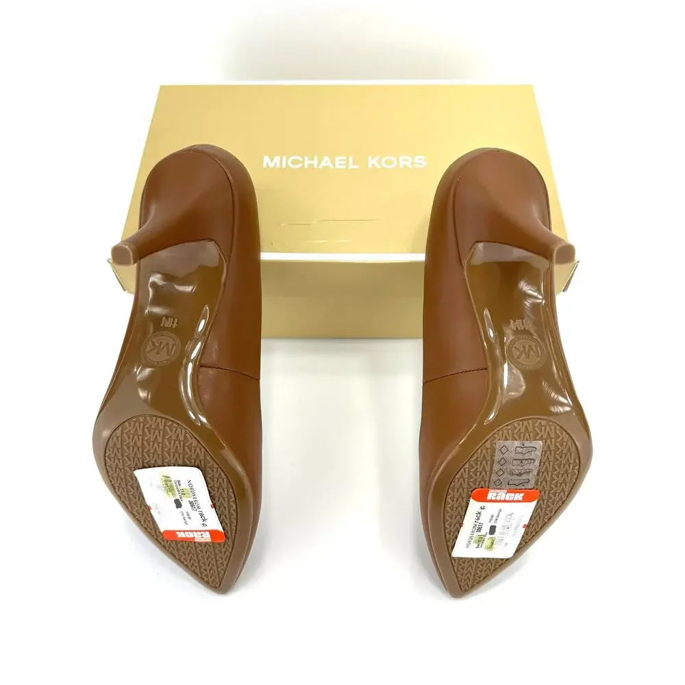 Michael Kors Dorothy Flex Pump Sz 11 Rich Luggage/Brown Color Stiletto Heels New